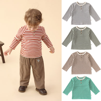 Autumn Arrival Baby Kids Unisex Striped Pattern Long Sleeves Top, MyKids-USA®, Baby & Toddler Tops, MyKids-USA -  -  -  -  -  -  - 