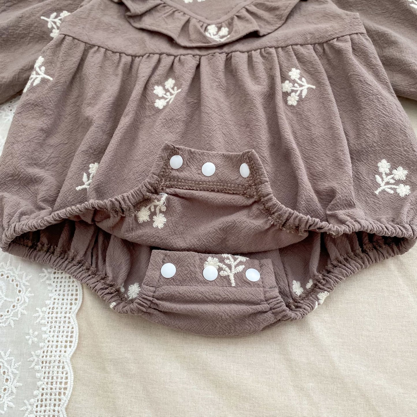 Arrival Spring and Autumn Flowers Embroidered Pattern Baby Kids Girls Onesies and Dress – Princess Sister Matching Set