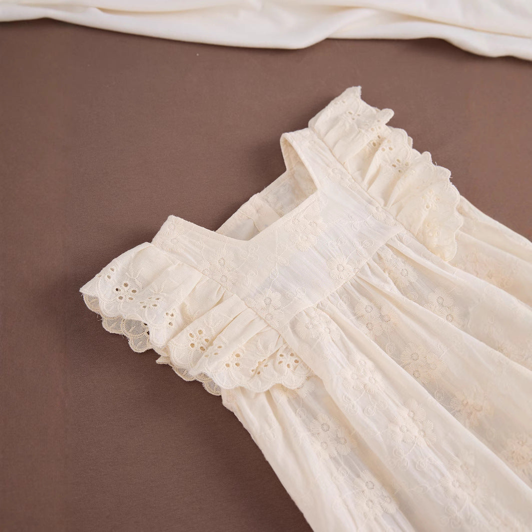 Summer Arrival Solid Color Flowers Pattern Fly Sleeves Dress for Stylish Girls, MyKids-USA®, Baby & Toddler Dresses, MyKids-USA -  -  -  -  -  -  - 