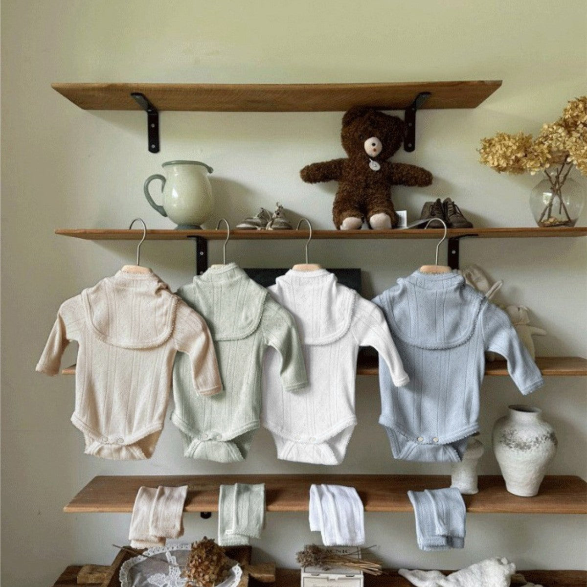 MyKids-USA® Autumn Arrival Baby Kids Long Sleeves Hollow-out Pattern Bodysuit with Hat