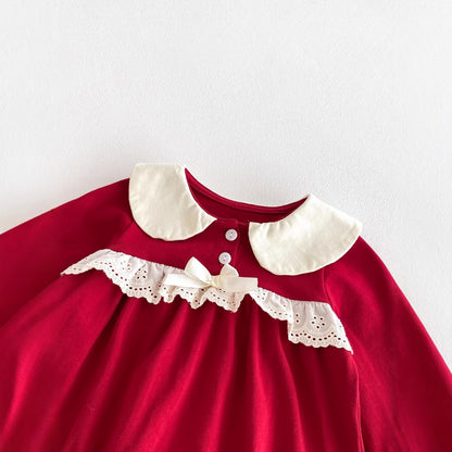 Autumn Arrival Baby Girls Long Sleeves Color Patchwork Peter Pan Collar Onesies, MyKids-USA®, Bodysuits, MyKids-USA -  -  -  -  -  -  - 