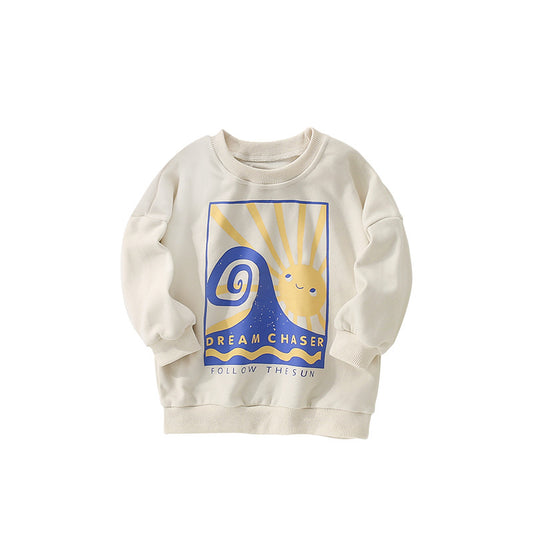 Autumn and Spring Arrival Cartoon and Letters Pattern Long Sleeves Pullover for Stylish Kids, MyKids-USA®, Sweaters, MyKids-USA - Size/Age - 100 (2-3Y) - Color - Beige -  -  - TR2509132241-A