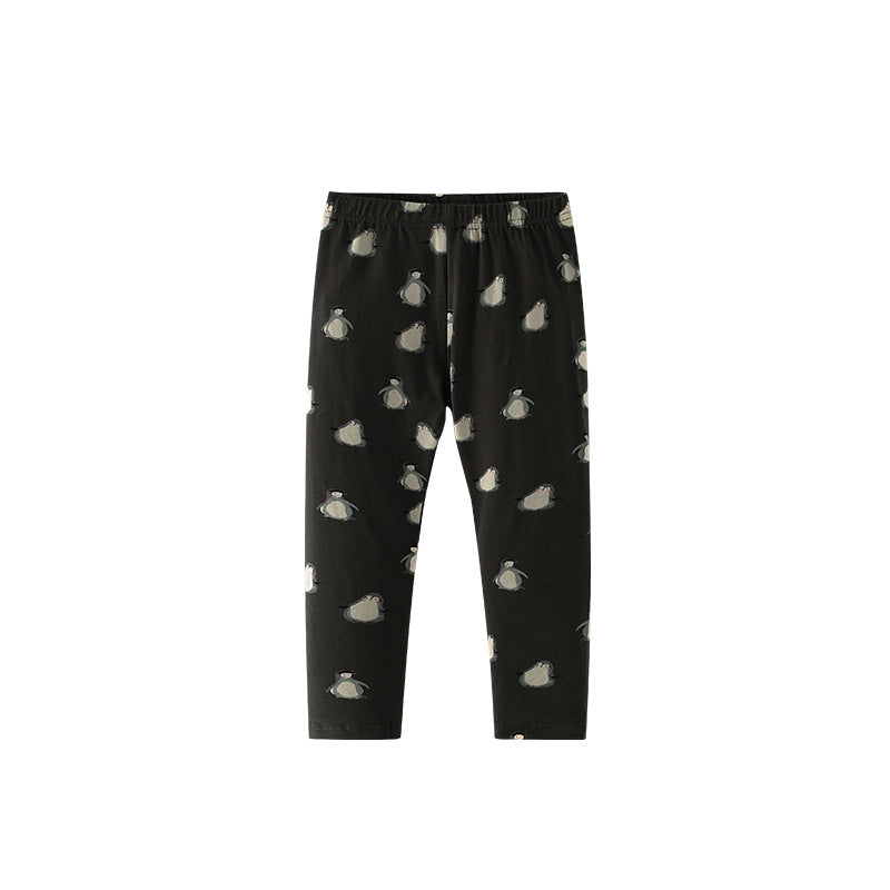 Autumn Arrival Baby Kids Girls Penguins Pattern Casual Pants, MyKids-USA®, Trousers, MyKids-USA - Size/Age - 100 (2-3Y) - Color - Black -  -  - TR2509182325-A