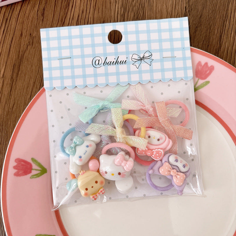 Collection of 10 Pieces Cartoon Hair Ties, MyKids-USA®, Ponytail Holders, MyKids-USA - Size/Age - Average Size (0-12Y） - Color - Purple -  -  - TR2605011701-E.