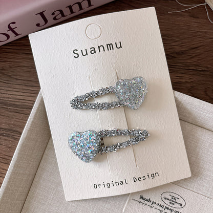 Collection of 2 Versatile Sparkling Silver Star Hair Clips and Hair Ties, MyKids-USA®, Hair Pins, Claws & Clips, MyKids-USA - Size/Age - Average Size (0-12Y） - Color - Grey -  -  - TR2602041335-B.