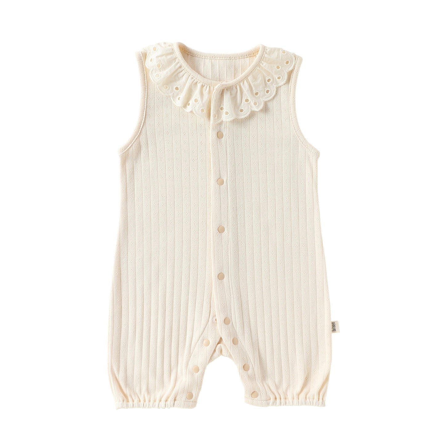 Summer Arrival Baby Girls Sleeveless Lace Trim Collar Single Breasted Rompers Bodysuits, MyKids-USA®, Baby & Children's One-Pieces, MyKids-USA - Size/Age - 66 (3-6M) - Color - Apricot -  -  - TR2604272356-A.