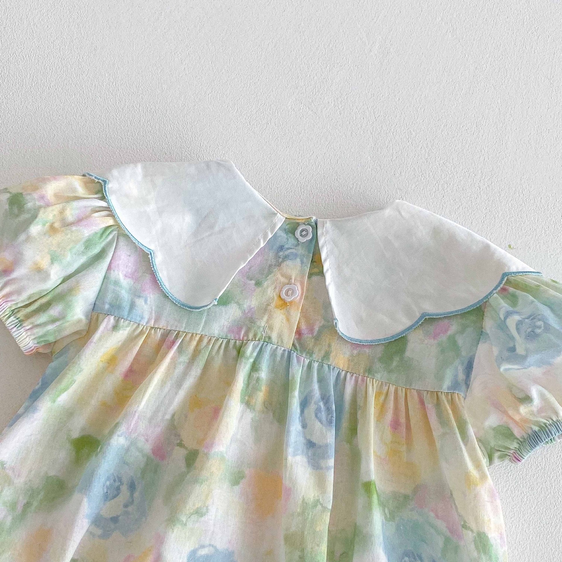 Summer Arrival Baby Girls Cute Tie Dye Short Sleeves Flowers Pattern Onesies, MyKids-USA®, Baby One-Pieces, MyKids-USA -  -  -  -  -  -  - 