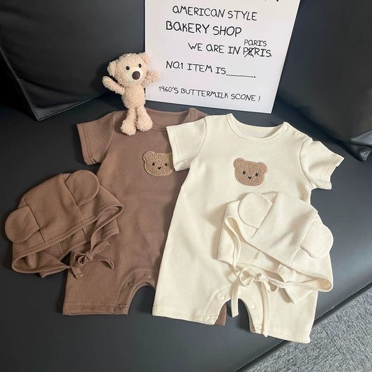 Summer Arrival Baby Unisex Teddy Bear Pattern Short Sleeves Rompers, MyKids-USA®, Baby One-Pieces, MyKids-USA -  -  -  -  -  -  - .
