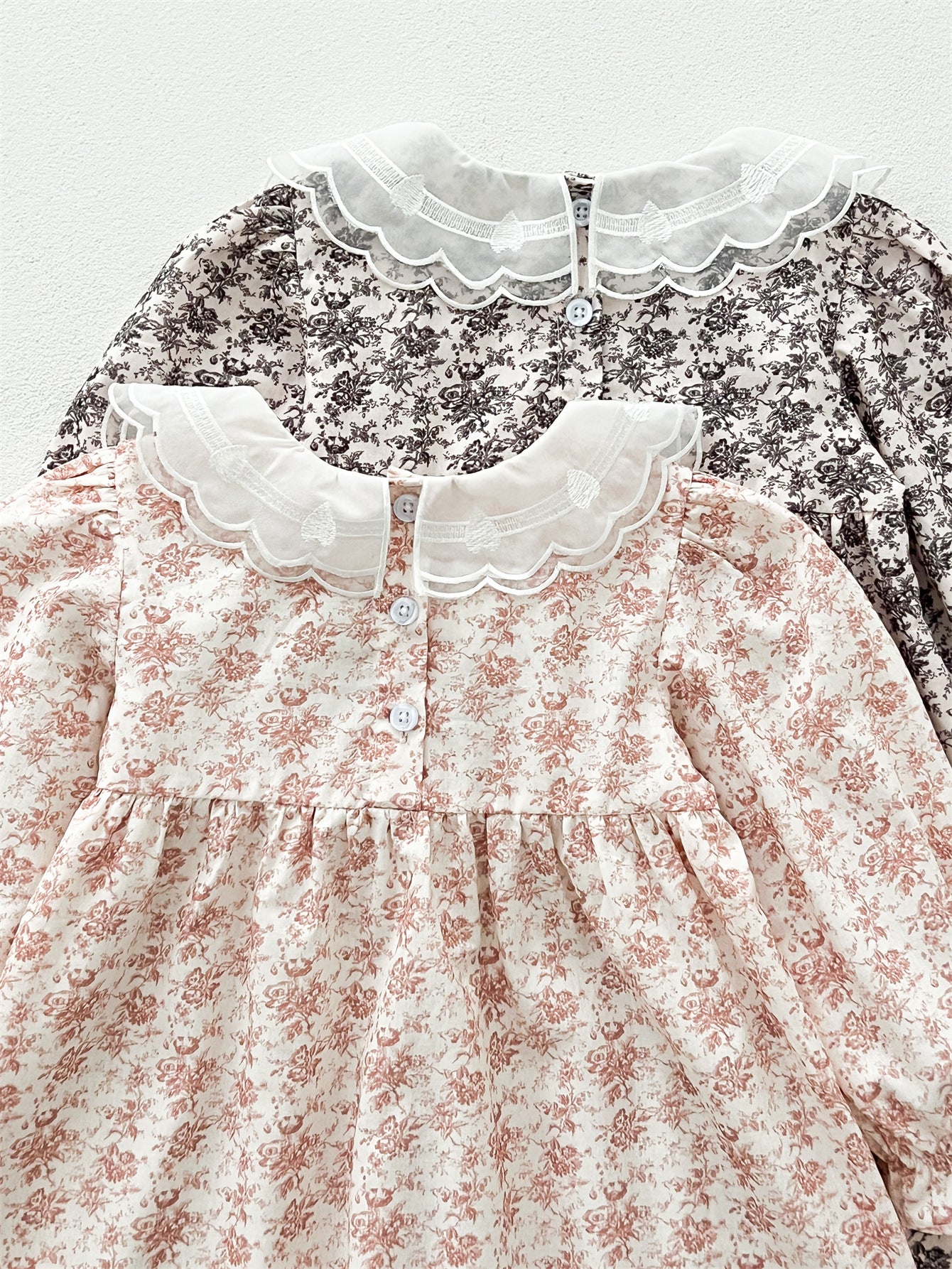 Spring and Autumn Floral Printed and Embroidered Long-sleeved Dress with Lace Collar for Stylish Girls, MyKids-USA®, Baby & Toddler Dresses, MyKids-USA -  -  -  -  -  -  - 