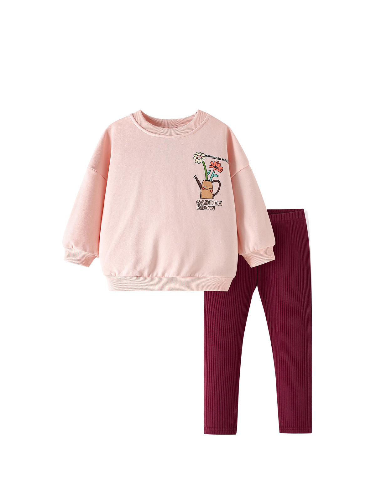 MyKids-USA® Winter Autumn Baby Kids Girls Cartoon Pattern Long Sleeves Sweatshirt and Plain Pants Clothing Set