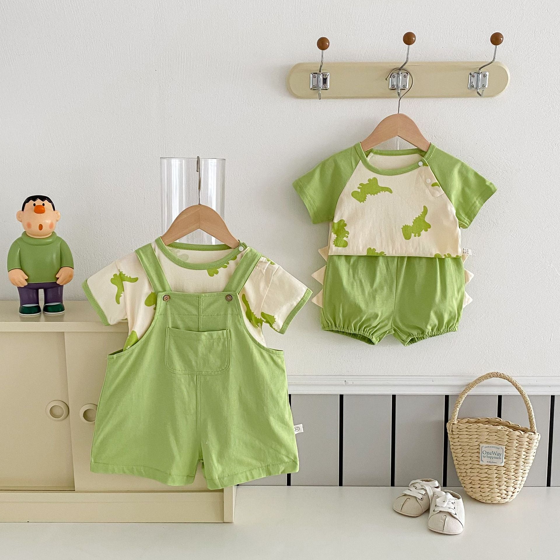 Summer Hot Selling Baby Kids Unisex Sleeveless Strap Overalls/Shorts and Dinosaurs Pattern T-Shirt Clothing Set, MyKids-USA®, Baby & Toddler Outfits, MyKids-USA -  -  -  -  -  -  - 