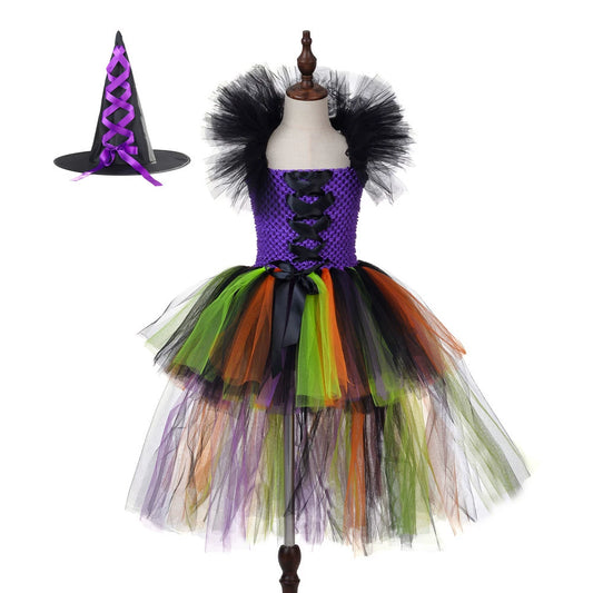 Arrival Dark Witch Costume Set for Girls – Halloween Tutu Dress with Wizard Hat, Multiple Colors for Cosplay, Party & Stage Show, MyKids-USA®, Costume Dresses, MyKids-USA - Size/Age - S (1-2Y) - Color - Colorful -  -  - TR2508201948-D.