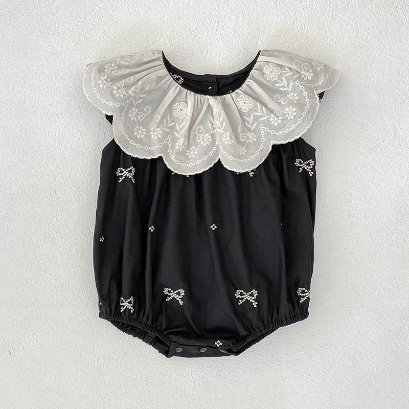 Summer Baby Girls French-style Flowers Pattern Collar Sleeveless Butterfly-bows Embroidered Onesies and Dress – Princess Sister Matching Set, MyKids-USA®, Baby & Toddler Dresses, MyKids-USA -  -  -  -  -  -  - 