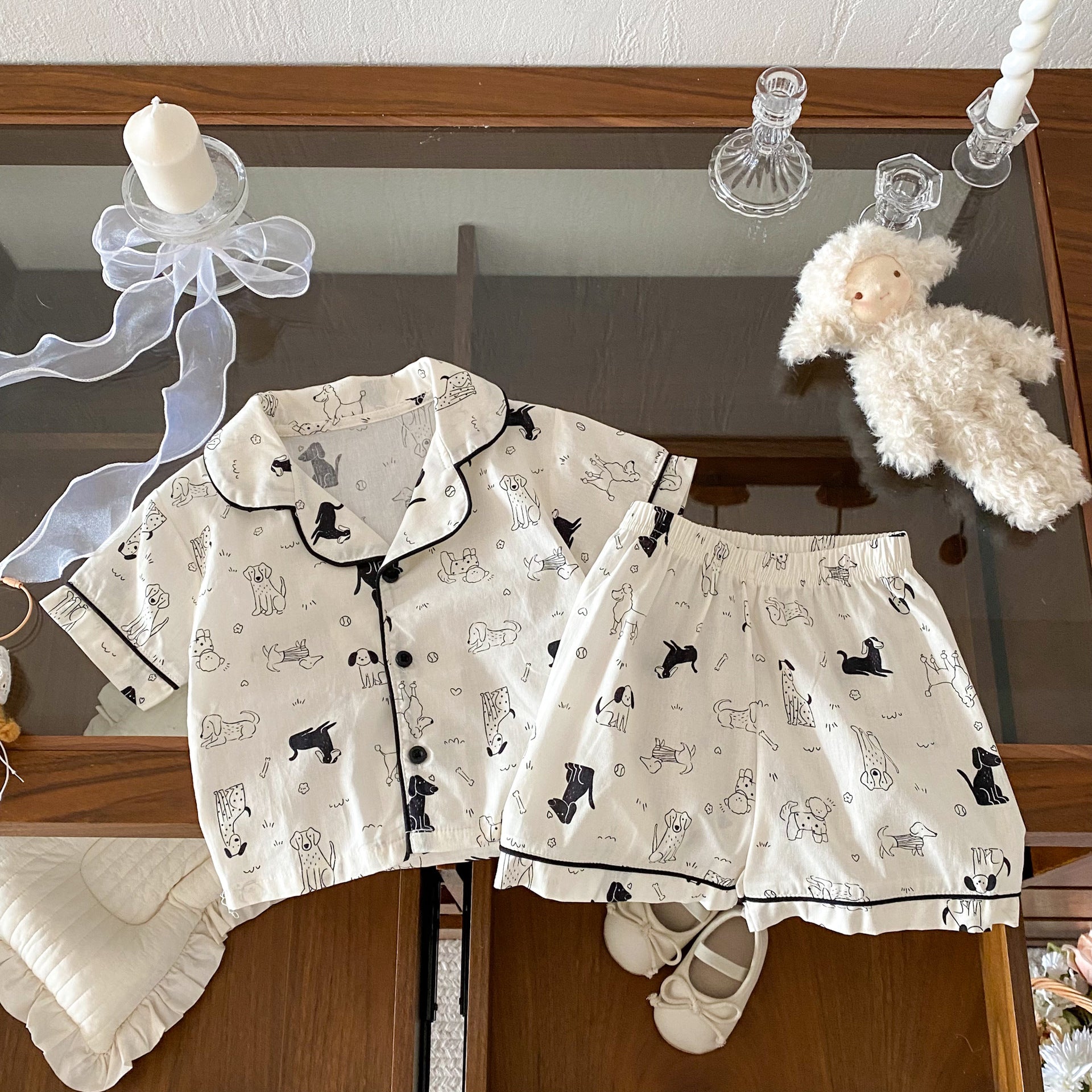 Summer Baby Kids Boys and Girls Short Sleeves Cute Pattern Shirt and Shorts Clothing Set, MyKids-USA®, Baby & Children's Outfits, MyKids-USA - Size/Age - 80 (9-12M) - Color - Beige -  -  - TR2604072250-A.