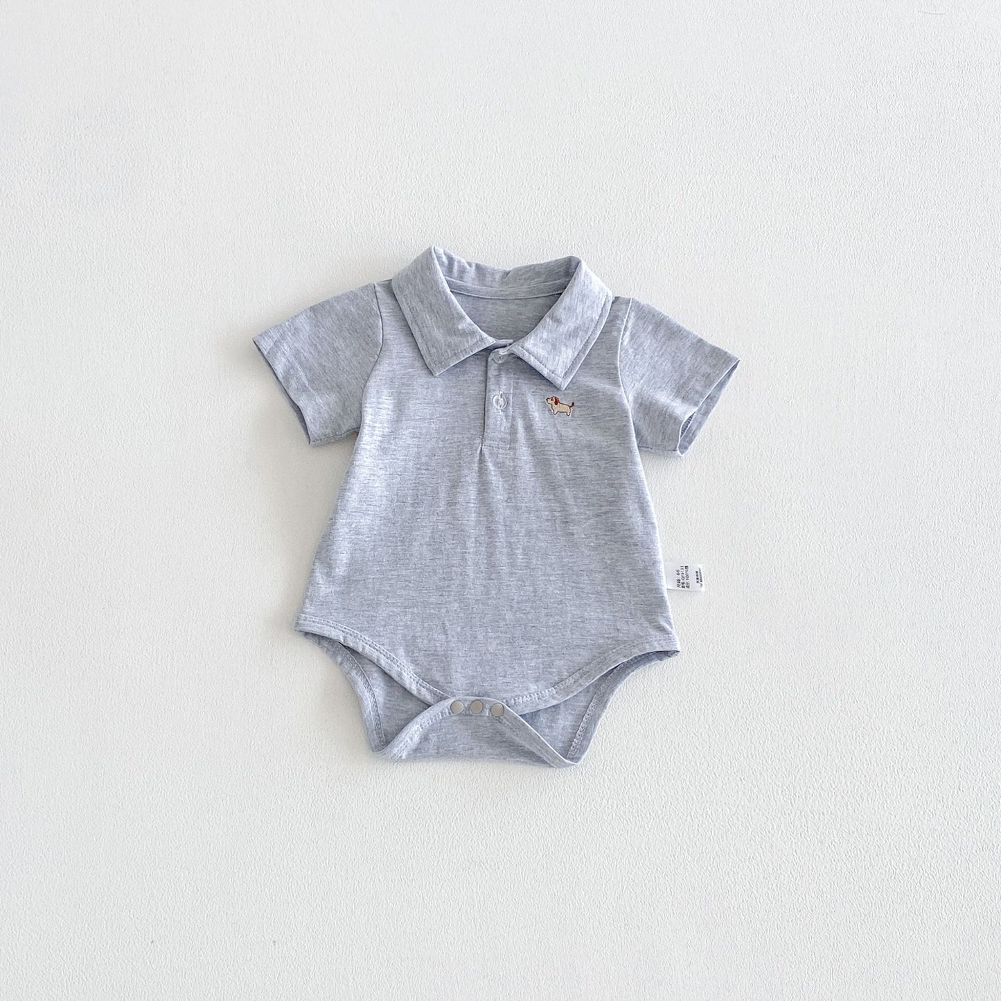 Summer Arrival Baby Boys Short Sleeves Turn-down Collar Puppy Pattern Bodysuit, MyKids-USA®, Baby & Children's One-Pieces, MyKids-USA - Size/Age - 66 (3-6M) - Color - Grey -  -  - TR2606012332-A.