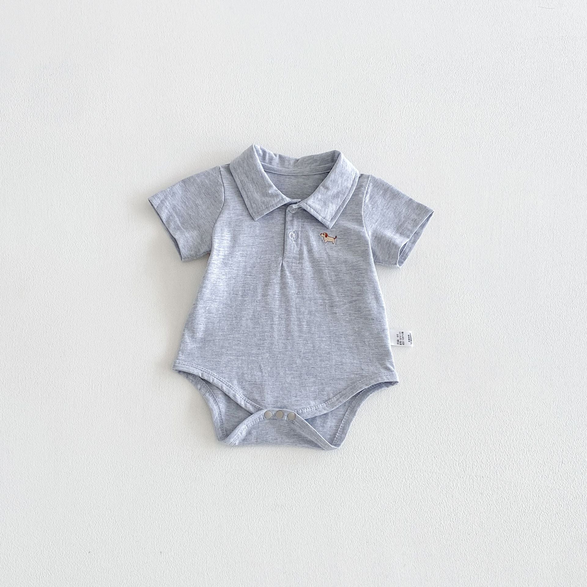 Summer Arrival Baby Boys Short Sleeves Turn-down Collar Puppy Pattern Bodysuit, MyKids-USA®, Baby & Children's One-Pieces, MyKids-USA - Size/Age - 66 (3-6M) - Color - Grey -  -  - TR2606012332-A.