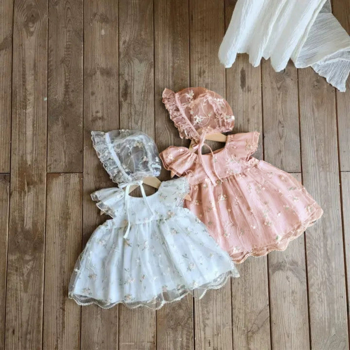 Summer Hot Selling Baby Kids Girls Fly Sleeves Flowers Embroidered Tulle Design Princess Dress with Hat, MyKids-USA®, Baby & Toddler Dresses, MyKids-USA -  -  -  -  -  -  - 