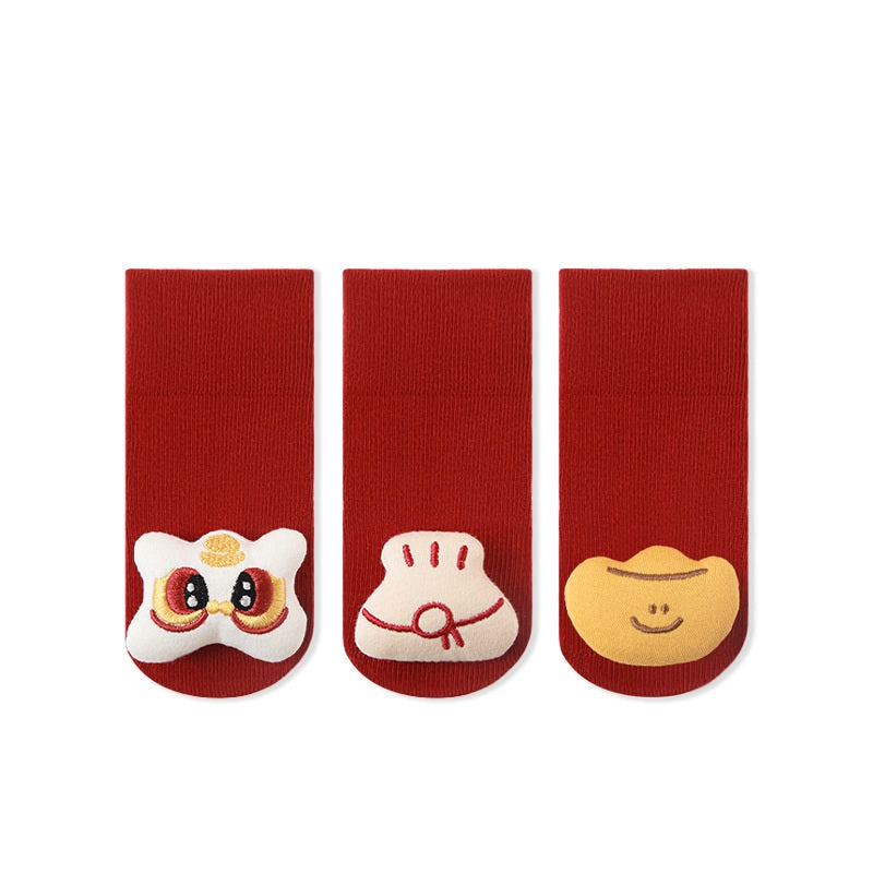 Autumn and Spring Baby Boys and Girls Cute Cartoon Pattern Socks 1 Lot=3-Pair Set, MyKids-USA®, Baby & Toddler Socks & Tights, MyKids-USA - Size/Age - XS (0-6M) - Color - Beige -  -  - TR2601252156-A.