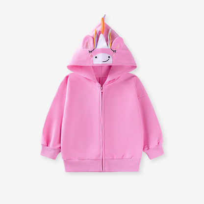 Spring and Autumn Girls Cartoon Pattern Long Sleeves Zip-up Hooded Coat, MyKids-USA®, Baby & Toddler Coats & Jackets, MyKids-USA - Size/Age - 90 (12-24M) - Color - Pink -  -  - TR2508152051-A