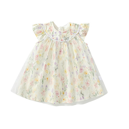 Summer Arrival Baby Girls Cute Butterfly and Floral Pattern Fly Sleeves Dress, MyKids-USA®, Baby & Toddler Dresses, MyKids-USA -  -  -  -  -  -  - 