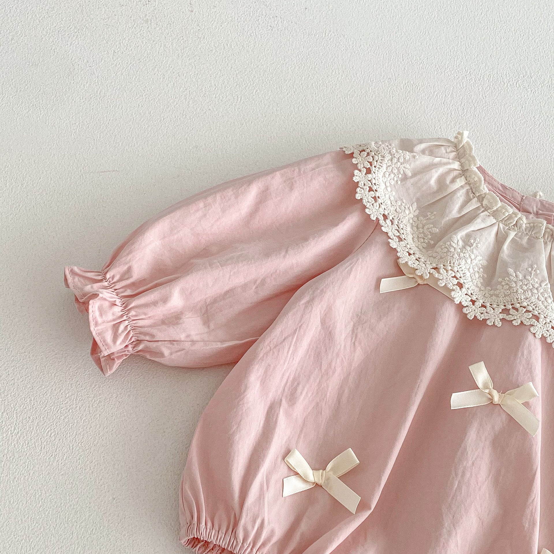 Spring and Autumn Arrival Baby Girls Long Sleeves Cute Floral Collar Pink Bodysuit, MyKids-USA®, Baby One-Pieces, MyKids-USA -  -  -  -  -  -  - .