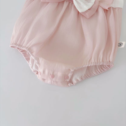 Summer  Arrival Fly Sleeves Flowers Pattern Butterfly-bow Decorated Onesies for Stylish Girls, MyKids-USA®, Baby One-Pieces, MyKids-USA -  -  -  -  -  -  - 