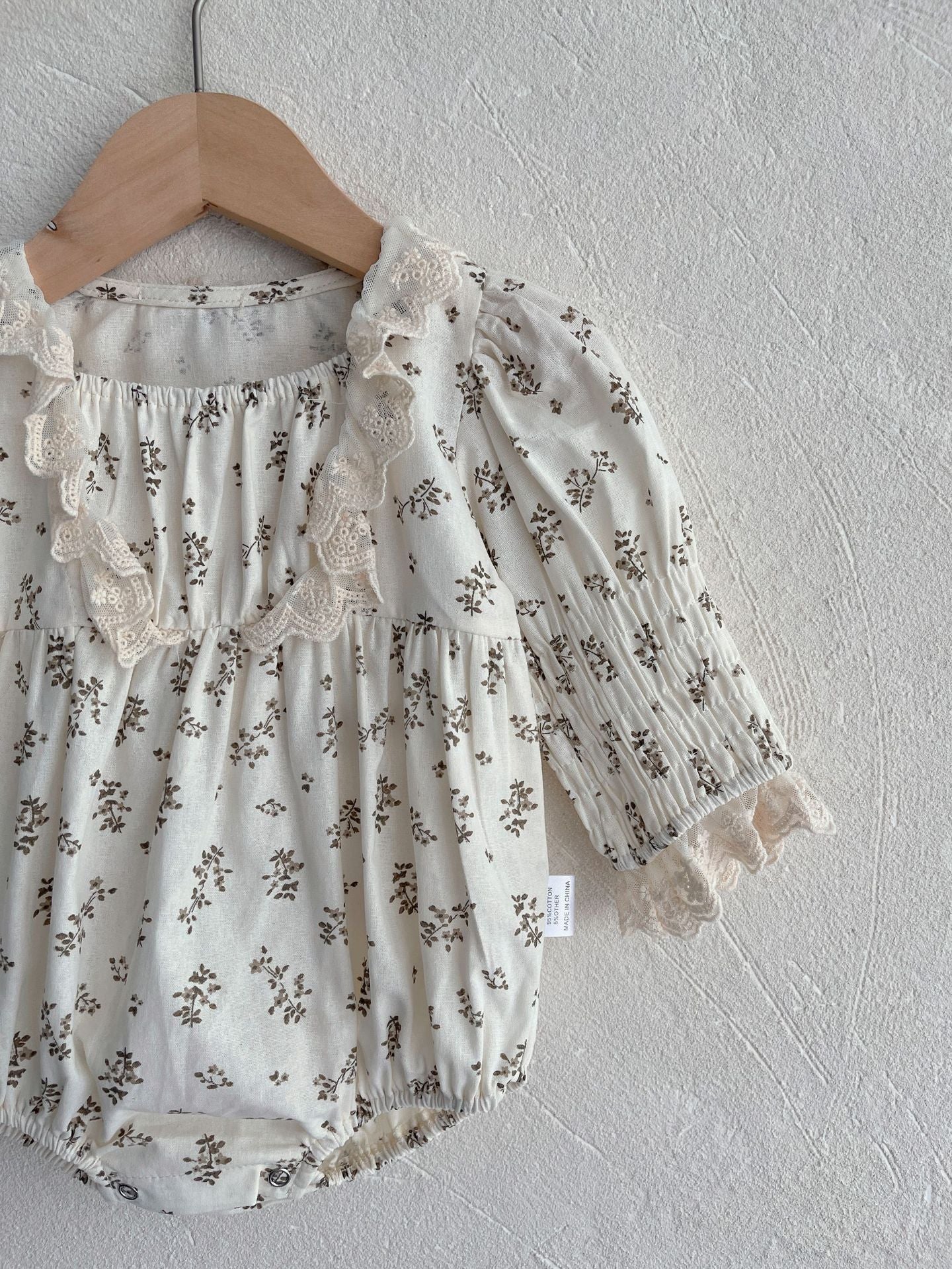 Baby Girls Ruffle Lace Square Neck Floral Soft Onesies, MyKids-USA®, Baby One-Pieces, MyKids-USA -  -  -  -  -  -  - 