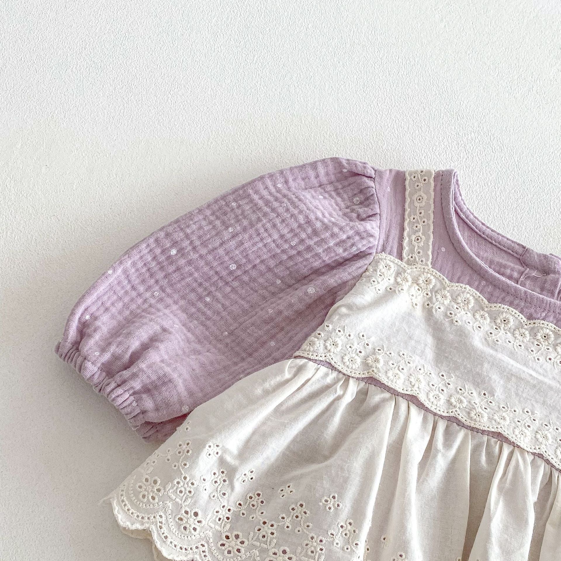 Autumn Arrival Baby Girls Long Sleeves Floral and Dots Pattern Color Patchwork Onesies, MyKids-USA®, Baby One-Pieces, MyKids-USA -  -  -  -  -  -  - 