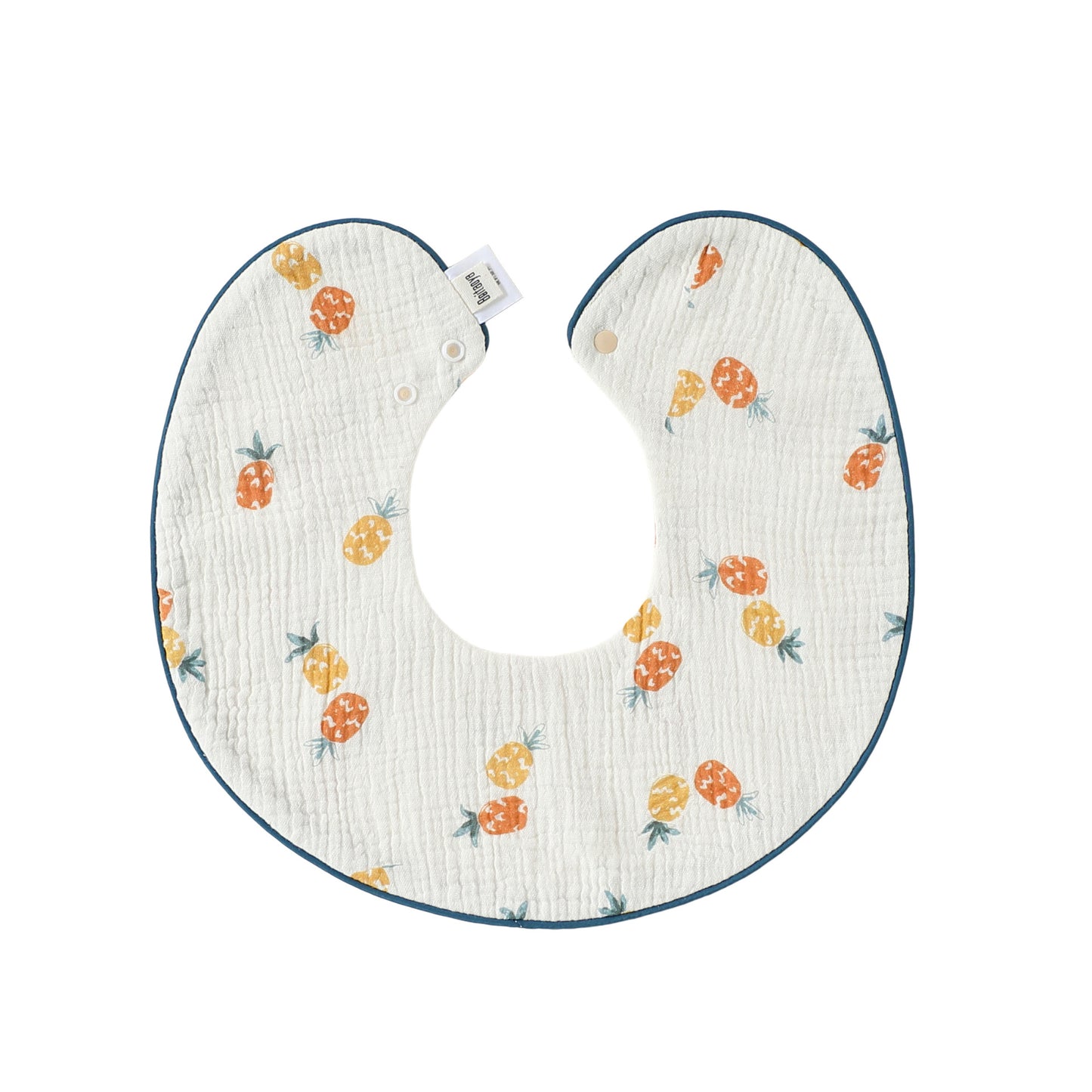 Adorable Fruits Printed Pattern Snap-on Round Shaped Bib, MyKids-USA®, Bibs, MyKids-USA - Size/Age - S (0-1Y) - Color - Light Yellow -  -  - TR2605202216-B.