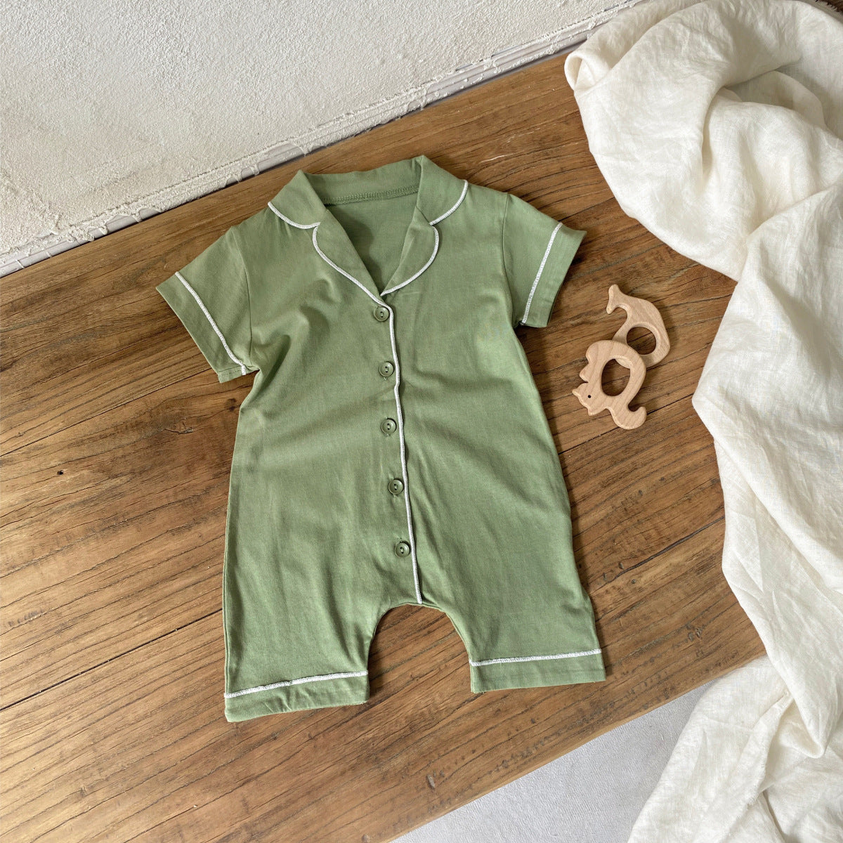 Summer Arrival Baby Short Sleeves Casual Sleeping Rompers Bodysuits