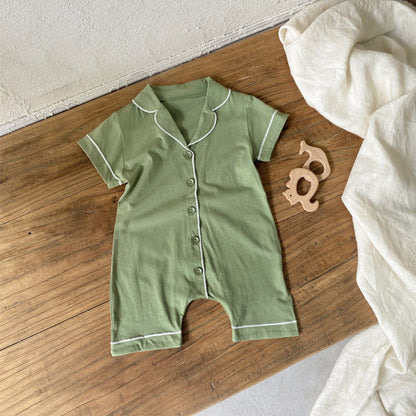 Summer Arrival Baby Short Sleeves Casual Sleeping Rompers Bodysuits