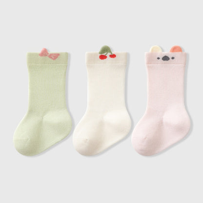 Autumn Arrival Baby Unisex Breathable Cute Cartoon Pattern Socks 1 Lot=3-Pair Set, MyKids-USA®, Baby & Toddler Socks & Tights, MyKids-USA - Size/Age - XS (0-6M) - Color - Purple -  -  - TR2509292333-D