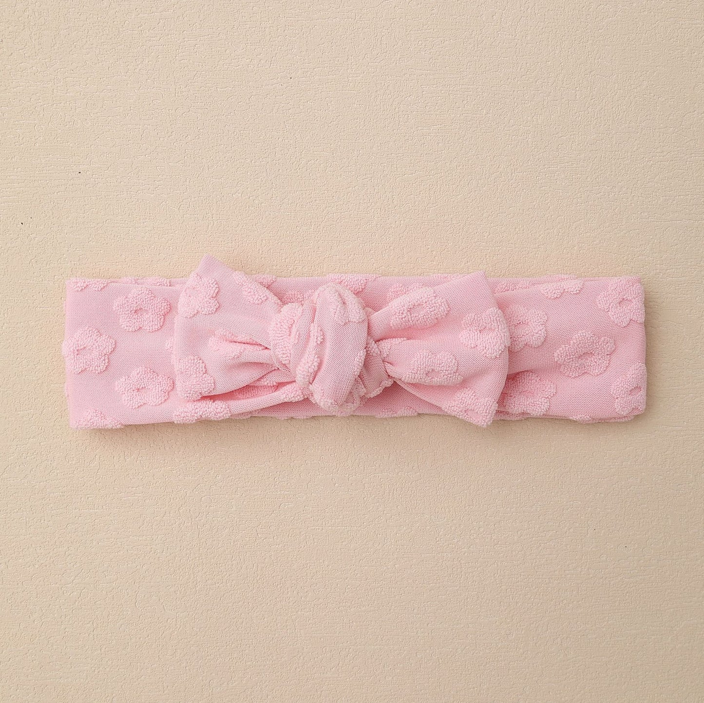 Elastic Baby Headband with Bow and Embroidered Flowers, MyKids-USA®, Hair Pins, Claws & Clips, MyKids-USA - Size/Age - Average Size (0-6Y） - Color - Pink -  -  - TR2411282304-D.