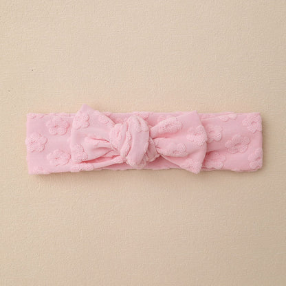 Elastic Baby Headband with Bow and Embroidered Flowers, MyKids-USA®, Hair Pins, Claws & Clips, MyKids-USA - Size/Age - Average Size (0-6Y） - Color - Pink -  -  - TR2411282304-D.