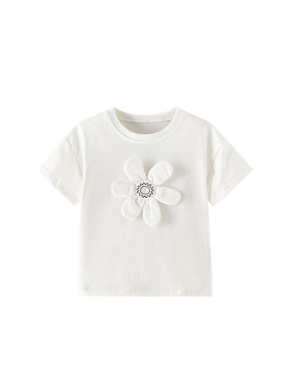 Summer Girls’ Flowers Pattern T-shirt in European and American Style, MyKids-USA®, T-Shirts, MyKids-USA -  -  -  -  -  -  - .
