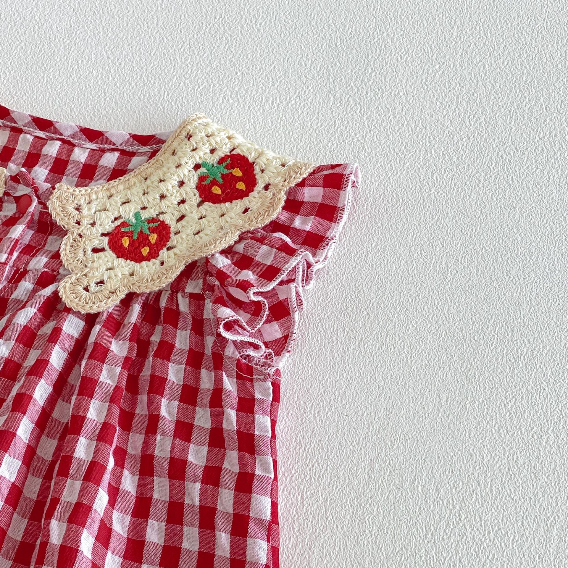 Summer Arrival Baby Girls Fly Sleeves Plaid Pattern Rompers Bodysuits, MyKids-USA®, Baby & Children's One-Pieces, MyKids-USA -  -  -  -  -  -  - .