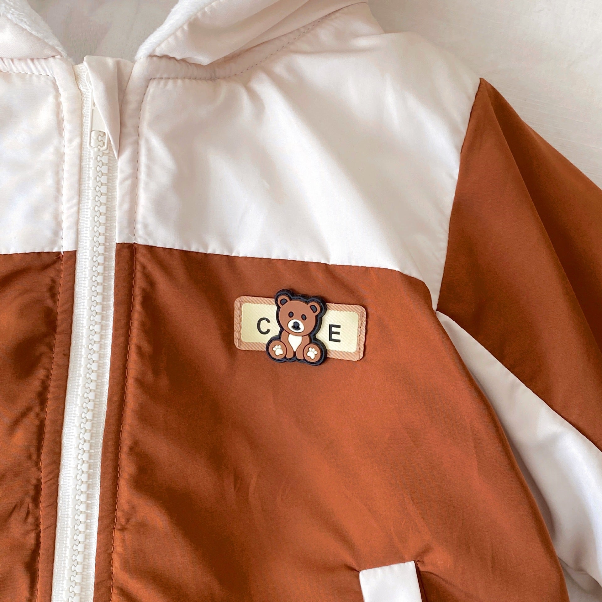 Winter Arrival Baby Unisex Long Sleeves Color Patchwork Fleece-Lined Hooded Rompers, MyKids-USA®, Baby One-Pieces, MyKids-USA -  -  -  -  -  -  - .