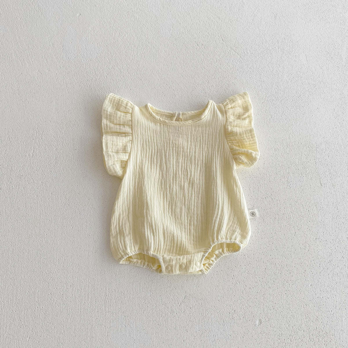 Summer Baby Girls Cotton Soft Thin Solid Color Fly Sleeves Onesie, MyKids-USA®, Baby One-Pieces, MyKids-USA - Size/Age - 66 (3-6M) - Color - Beige -  -  - TR2404172331-A