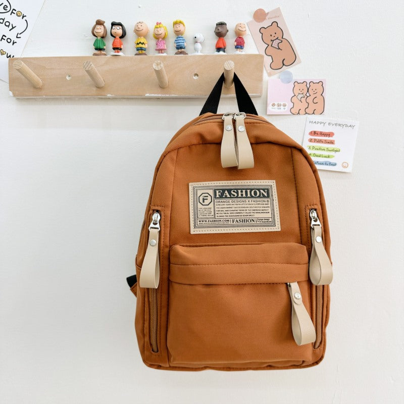 Preschool Children Lightweight And Portable Compact Canvas Backpack, MyKids-USA®, Backpacks, MyKids-USA - Size/Age - Average Size (3-8Y) - Color - Brown -  -  - TR2403230032-B