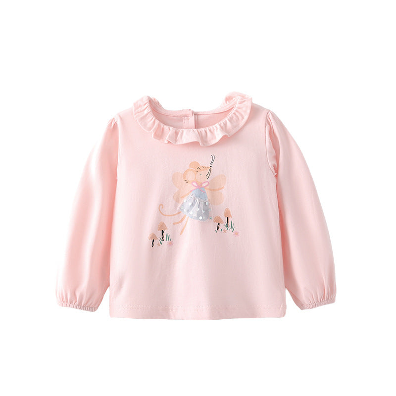 Autumn and Spring Arrival Cartoon Pattern Long Sleeves Top for Stylish Girls, MyKids-USA®, Baby & Toddler Tops, MyKids-USA - Size/Age - 100 (2-3Y) - Color - Pink -  -  - TR2509242231-A