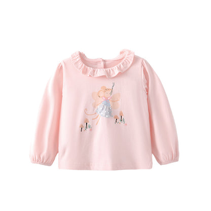 Autumn and Spring Arrival Cartoon Pattern Long Sleeves Top for Stylish Girls, MyKids-USA®, Baby & Toddler Tops, MyKids-USA - Size/Age - 100 (2-3Y) - Color - Pink -  -  - TR2509242231-A