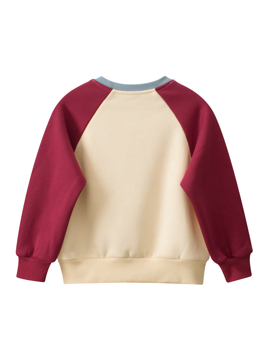 Spring Arrival Kids Girls Cartoon Print Crew Neck Long Sleeves Color Patchwork Top Sweatshirt, MyKids-USA®, Baby & Toddler Outerwear, MyKids-USA -  -  -  -  -  -  - 