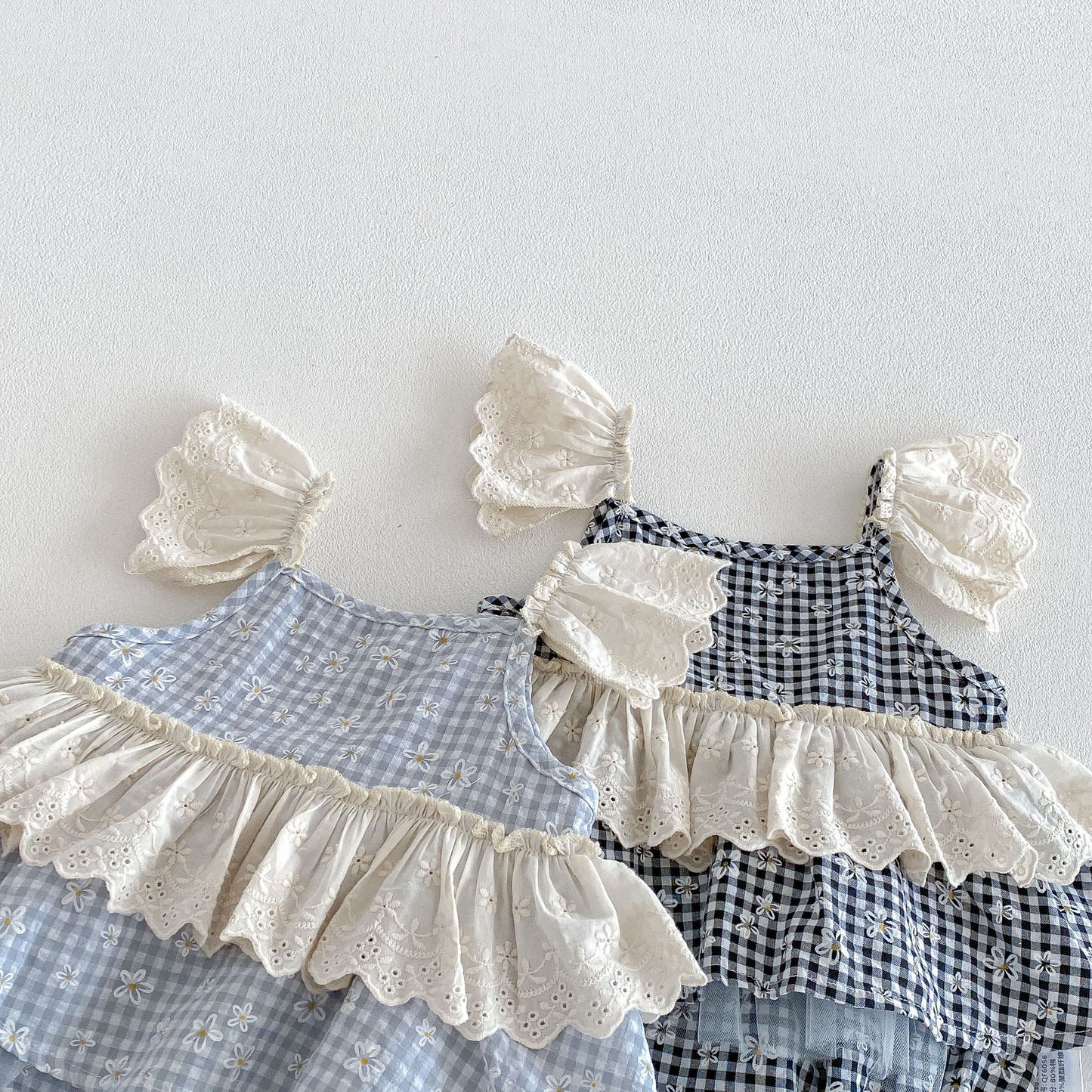 Summer Arrival Baby Girls Sleeveless Flowers and Plaid Pattern Strap Bodysuit, MyKids-USA®, Baby One-Pieces, MyKids-USA -  -  -  -  -  -  - .