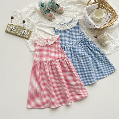 Summer Arrival Baby Girls Sleeveless Plaid and Animals Cartoon Pattern Dress, MyKids-USA®, Baby & Children's Dresses, MyKids-USA -  -  -  -  -  -  - .