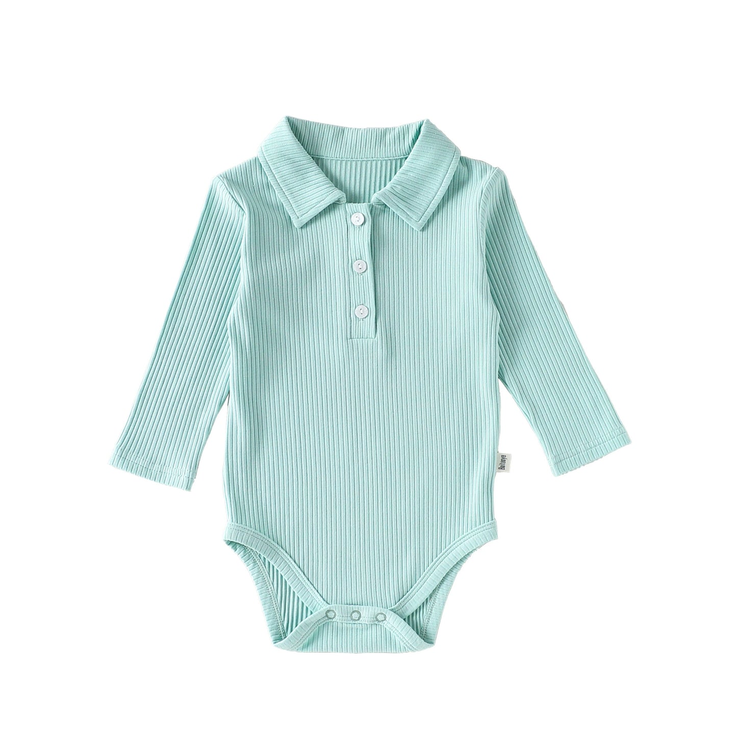 Autumn Arrival Baby Boy Long Sleeves Casual Onesies with Turn-down Collar, MyKids-USA®, Bodysuits, MyKids-USA - Size/Age - 66 (3-6M) - Color - Green -  -  - TR2508282316-C