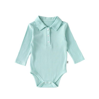 Autumn Arrival Baby Boy Long Sleeves Casual Onesies with Turn-down Collar, MyKids-USA®, Bodysuits, MyKids-USA - Size/Age - 66 (3-6M) - Color - Green -  -  - TR2508282316-C