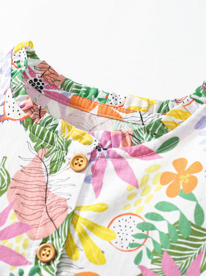 Summer Colorful Floral Dress for Girls, European and American Cute Flowers Printed Dress, MyKids-USA®, Baby & Toddler Dresses, MyKids-USA -  -  -  -  -  -  - 