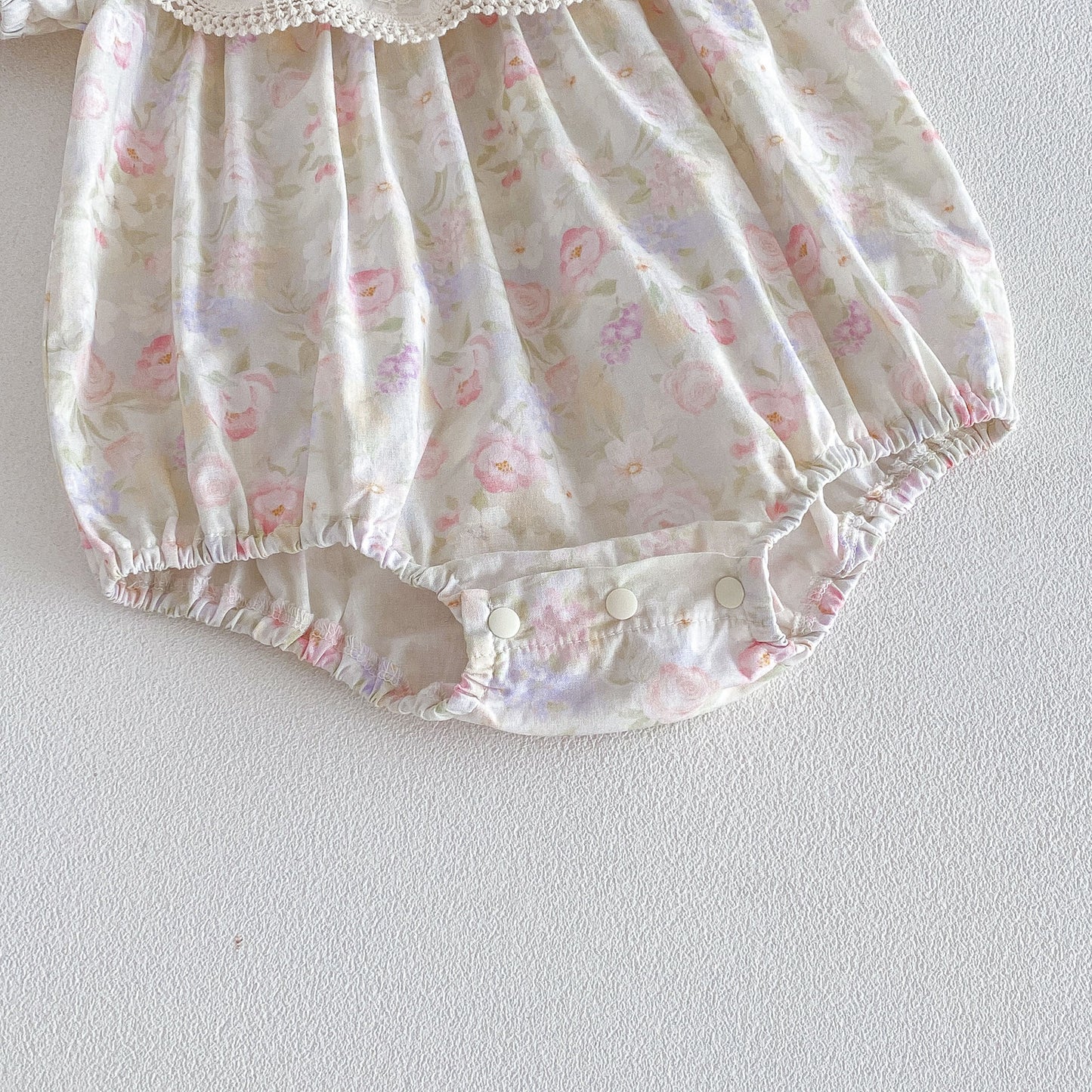 Summer  Arrival Baby Girls Short Sleeves Flowers Pattern Embroidered Lace Trim Collar Bodysuir, MyKids-USA®, Baby & Children's One-Pieces, MyKids-USA -  -  -  -  -  -  - .