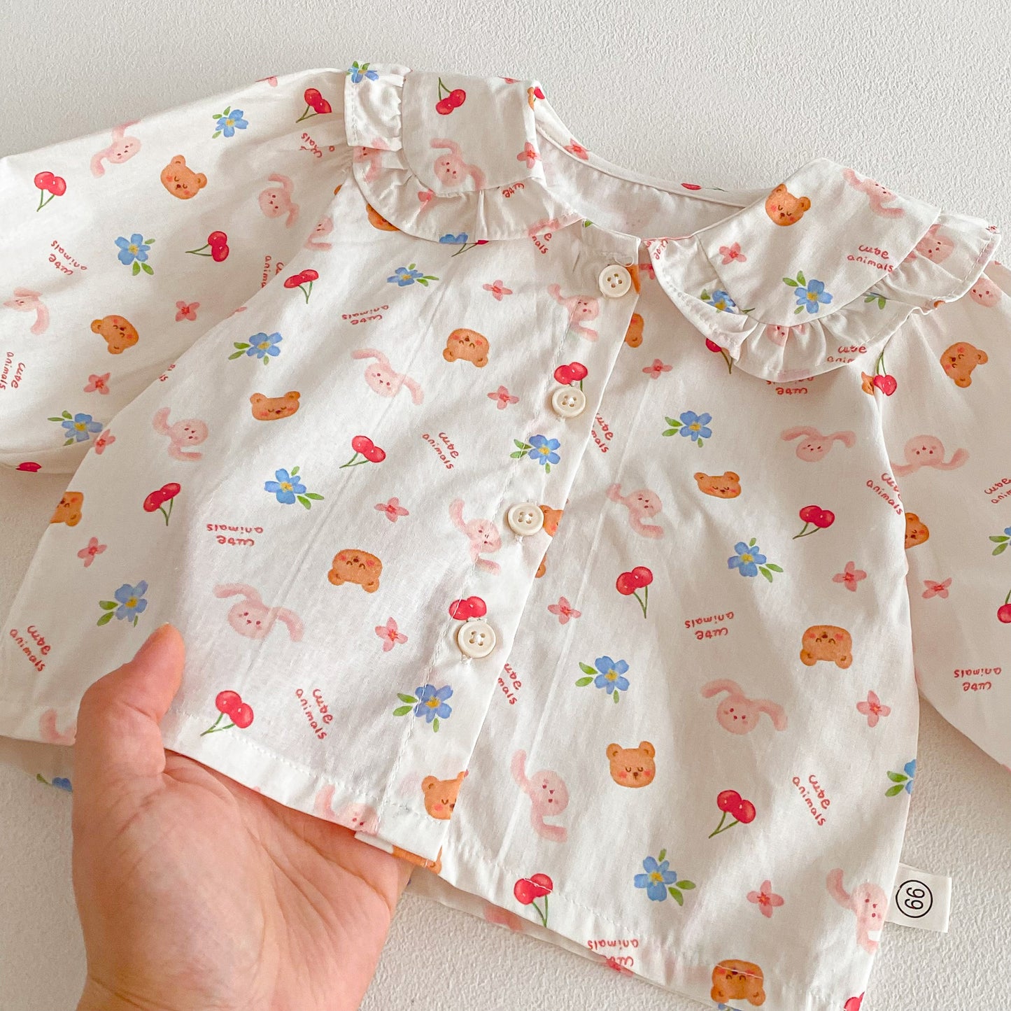 Spring and Autumn Baby Kids Girls Long Sleeves Cartoon Pattern Top and Pink Sleeveless Rompers Clothing Set