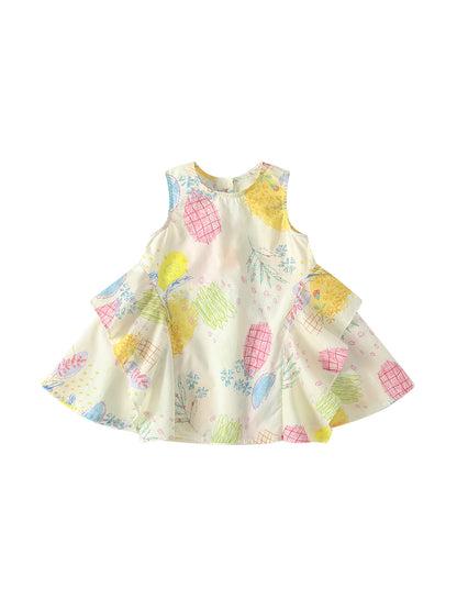 Summer Arrival Baby Girls Sleeveless Flowers and Plaid Pattern Dress, MyKids-USA®, Baby & Children's Dresses, MyKids-USA - Size/Age - 80 (9-12M) - Color - Light Pink -  -  - TR2605202226-A.